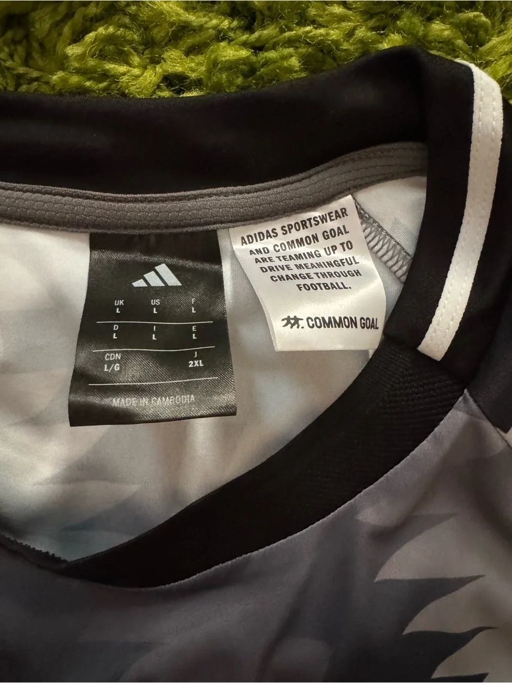 Adidas Limited Edition Common Goal Soccer Jersey - Black & Gray